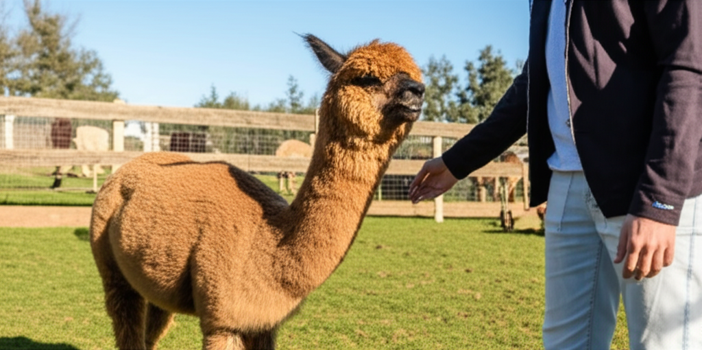 Visiting an alpaca farm
